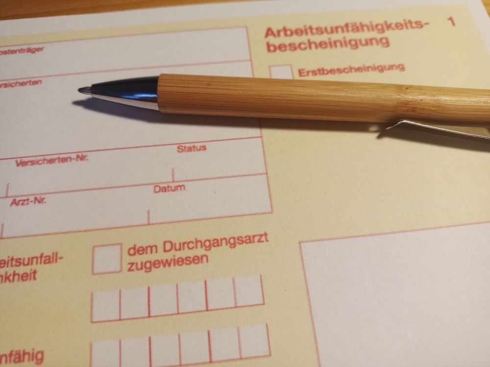 Potvrzení o pracovní neschopnosti v němčině