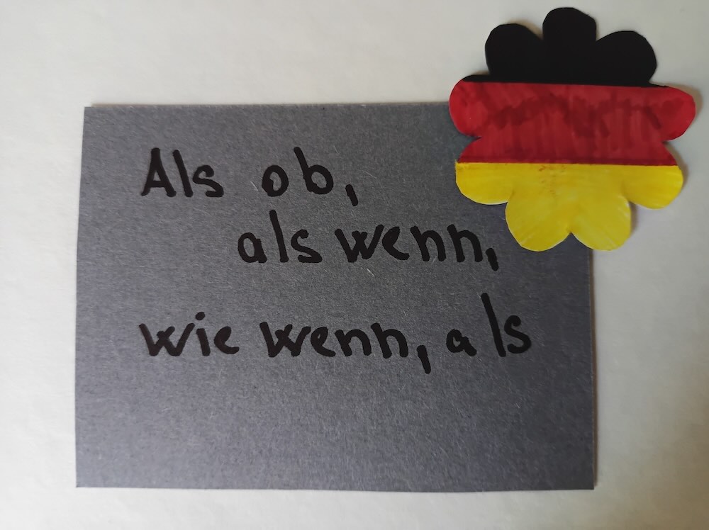 Německé spojky als ob, als wenn, wie wenn, als